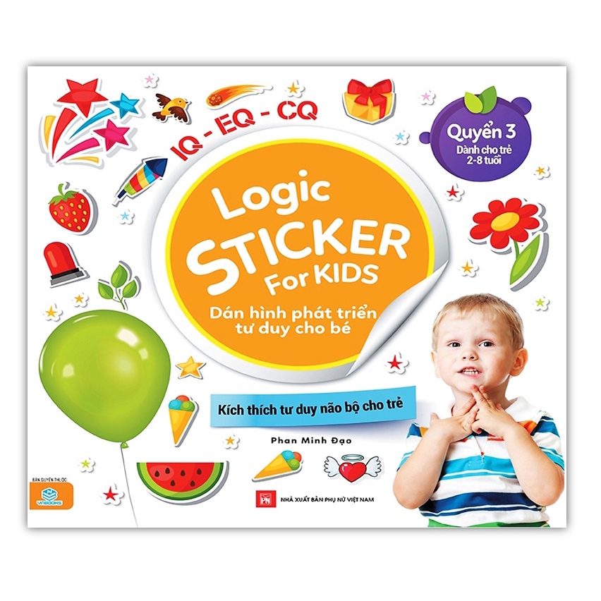 Sách - Combo 4 cuốn Logic sticker for kids dành cho bé từ 2 - 8 tuổi