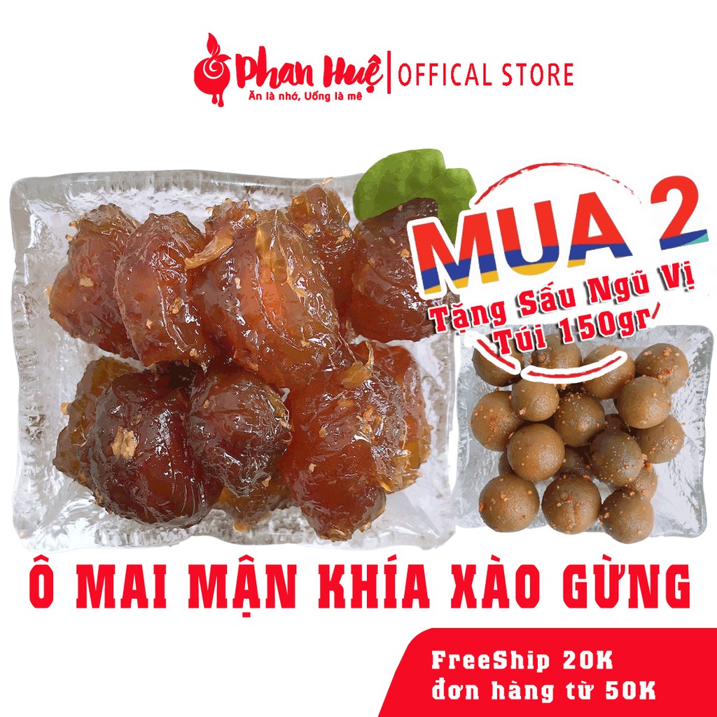 Ô mai xí muội mận khía xào gừng Phan Huệ đặc biệt, mận miền Bắc chọn lọc, đặc sản Hà Nội