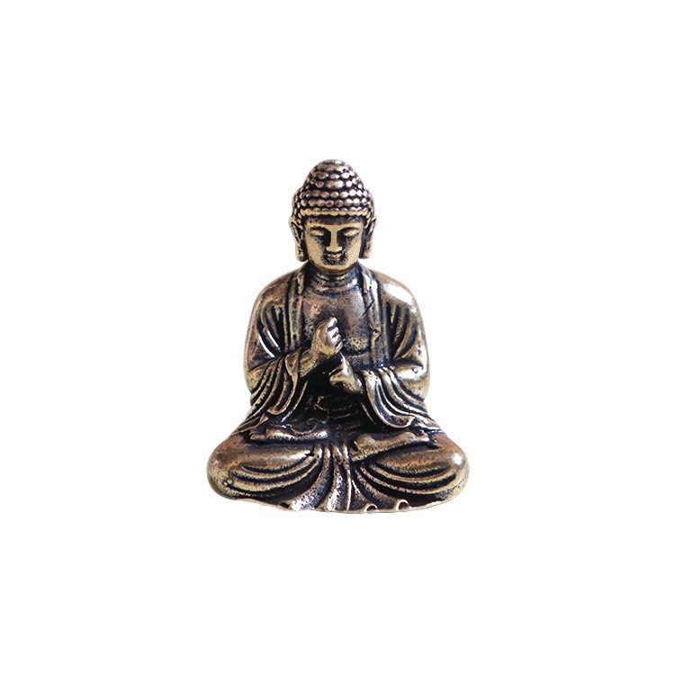 Tượng phật  mini bằng đồng thau chế tác thủ công dùng để trang trí bàn làm việc oto đem lại may mắn tài lộc