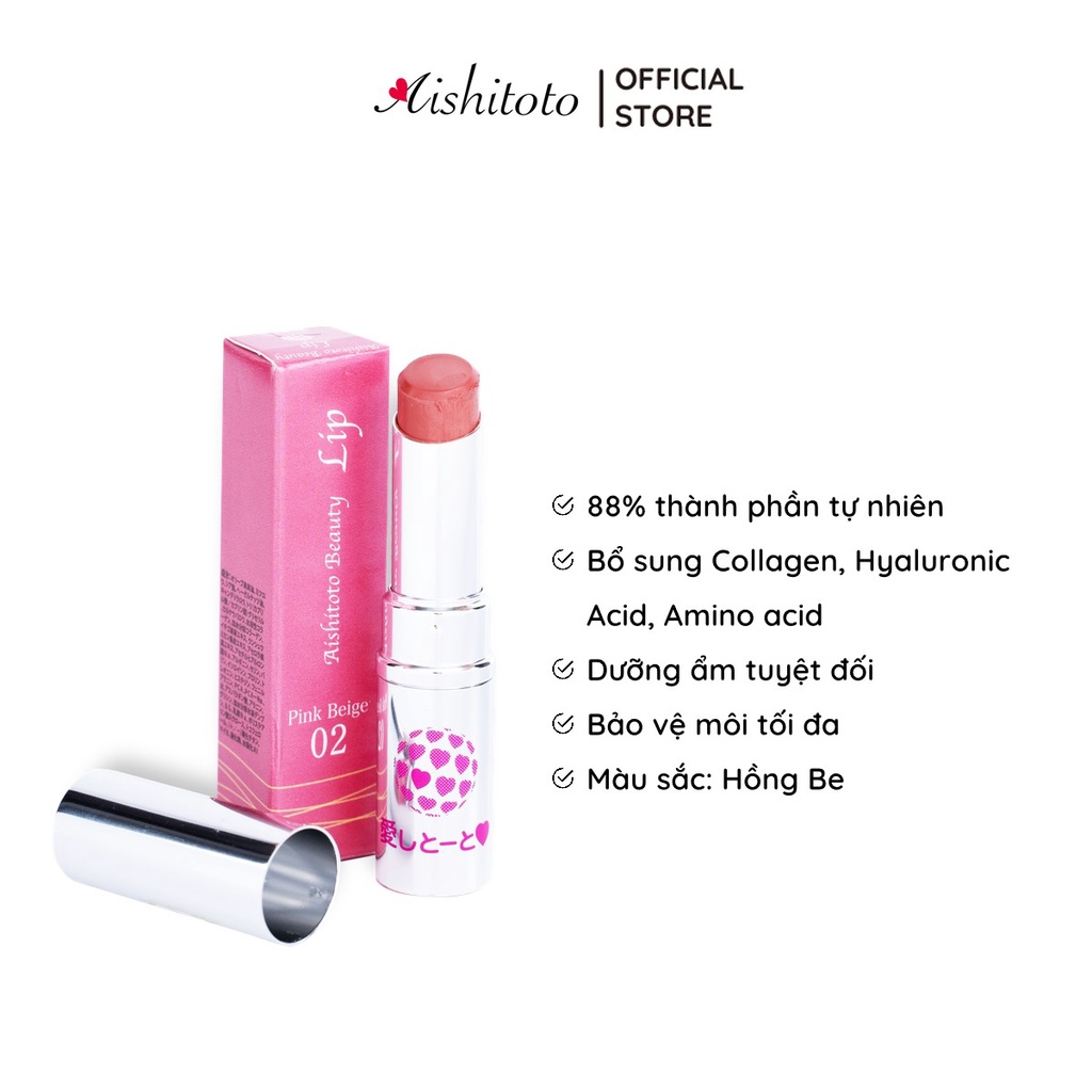 Son Dưỡng Nhật Bản Màu Hồng Be Aishitoto Beauty Lip Pink Beige (4.8g)