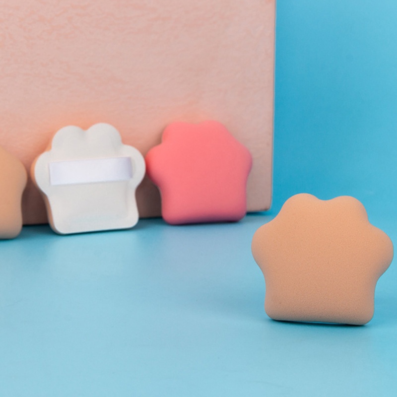 Set 2 Mút Trang Điểm Bằng Cotton Hình Chân Mèo Dễ Thương Kèm Dây Đeo Tiện Lợi