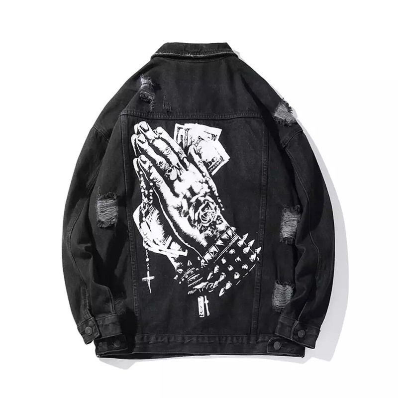 Áo Khoác Jean Unisex Outfits Nam Nữ Form Rộng  - Áo Khoác Bò Phong Cách Hàn Quốc