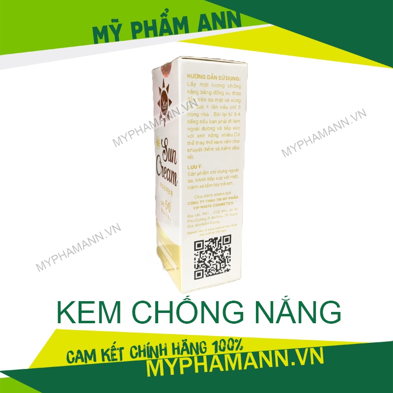 Kem Chống Nắng Vip White Chính Hãng - Kem Chống Nắng Nâng Tone Bảo Vệ Da