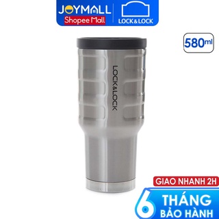 [LIFEHL266 đơn 99K] Ly Giữ Nhiệt Lock&Lock Bumper Tumbler LHC4140SLV 580ml - Màu Bạc - Chất Liệu Thép Không Gỉ Inox 304