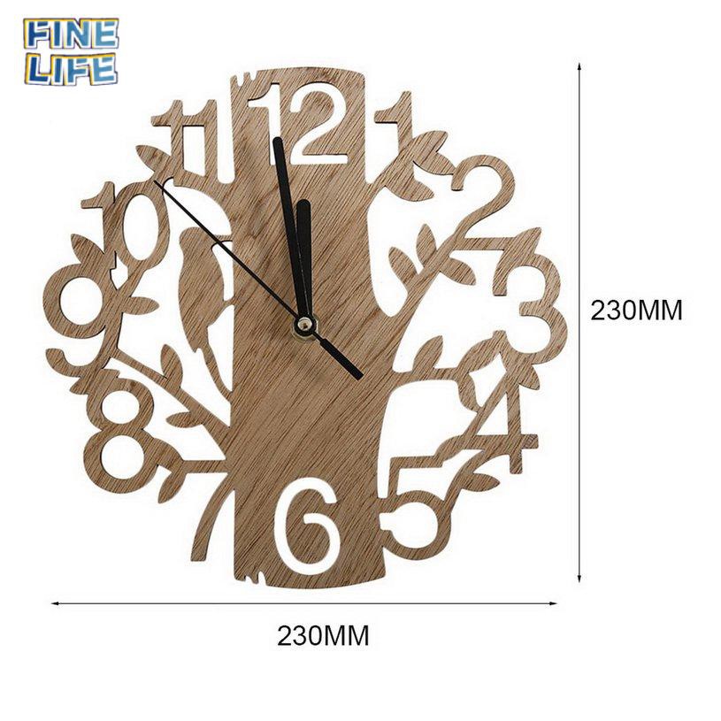 Đồng Hồ Treo Tường Bằng Gỗ Hình Cây Sáng Tạo 12.12 1 Cái 22cm