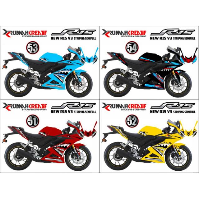 Sticker Dán Trang Trí Xe Yamaha R15 V3 / New R15 2017-2019