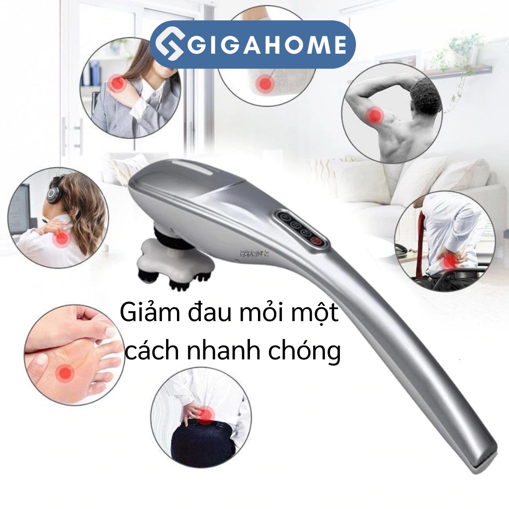 Máy Massge Đấm Bóp Cầm Tay GIGAHOME 5 Đầu Thay Thế, Giảm Mệt Mỏi Toàn Thân 7983