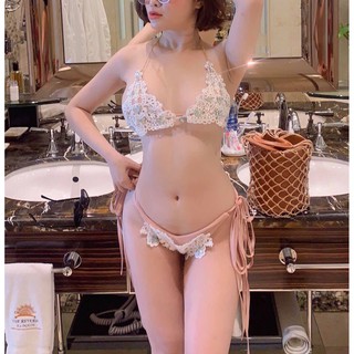 Đồ bơi bikini 2 mảnh ren đính đá