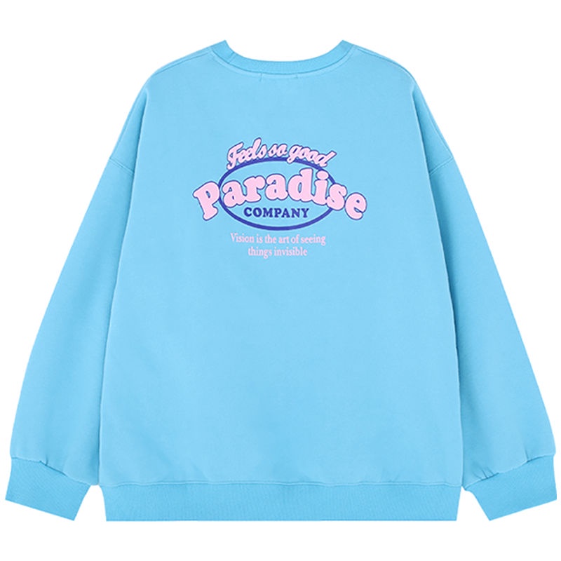 Áo sweater cổ tròn dáng rộng in họa tiết thời trang xuân thu phong cách Nhật Bản cho nữ