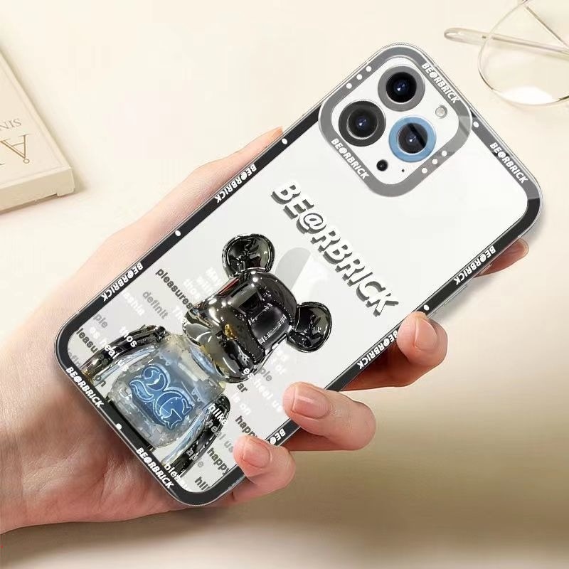 Ốp Điện Thoại Silicon Màu Trong Suốt Hình Gấu Cho IPhone13 12 11 Pro MAX X XR XS MAX 6 7 8 Plus