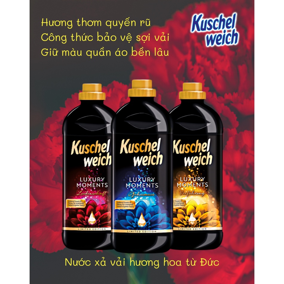 Nước Xả Vải Kuschelweich Luxury Moments Chai 1L Hàng Nội Địa Đức Siêu Thơm Lưu Hương Dài Lâu