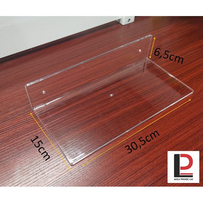 Kệ mica, acrylic chữ L treo tường cao cấp