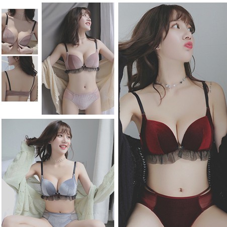 Bộ đồ lót / Áo lót chống chảy xệ thiết kế không hằn đường may phong cách quyến rũ dành cho nữ