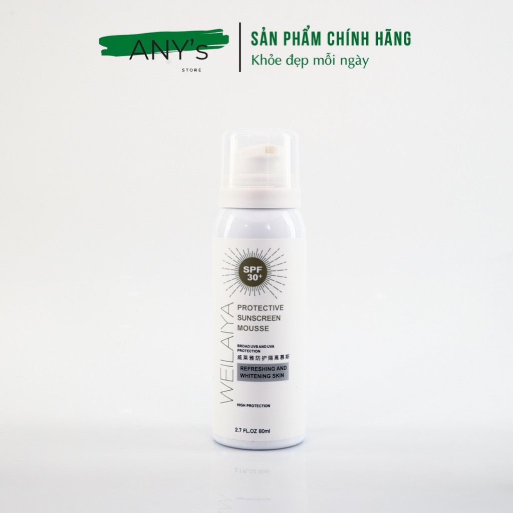 Bọt Chống Nắng Cấp Ảm Bảo Vệ Da Dưới Ánh Nắng Mặt Trời 80ml Chỉ Số SPF 30+