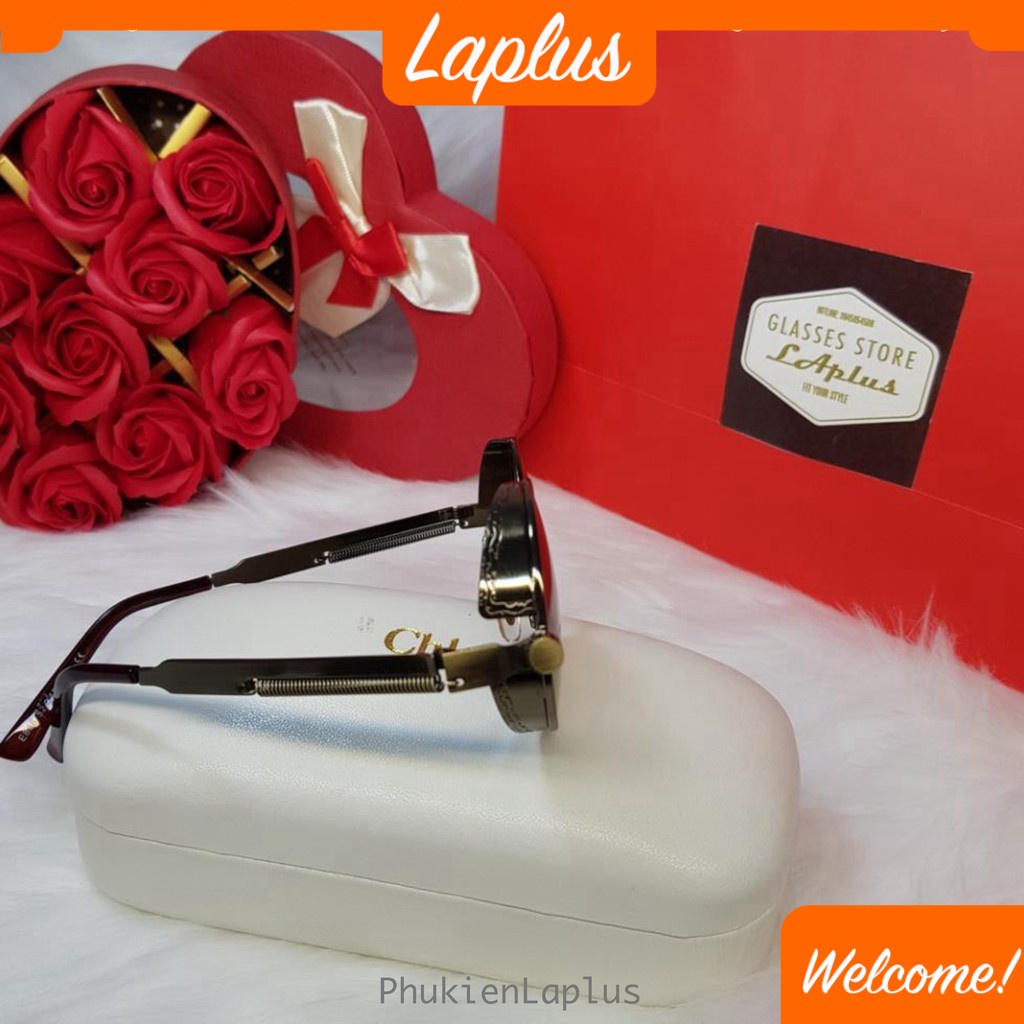 Kính thầy bói cao cấp Vintage tròn - Tặng kèm hộp đựng khăn lau