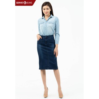 Chân váy Jeans Nữ DJ323J798 GENVIET