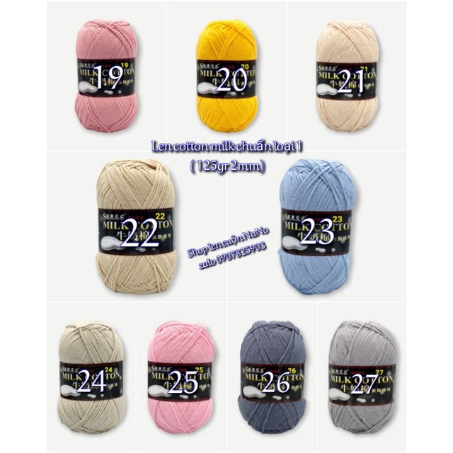 Len milk cotton Mã 1 đến 50