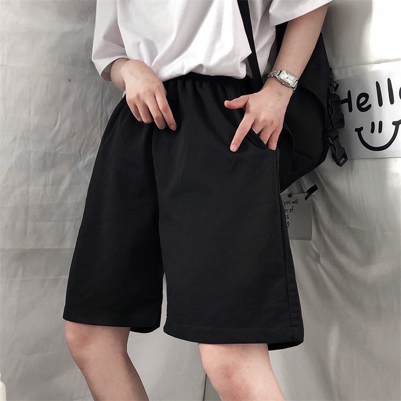 Quần thun ngố nam nữ FREESHIP Quần SHORT BASIC THUN ĐEN Unisex [quần short]