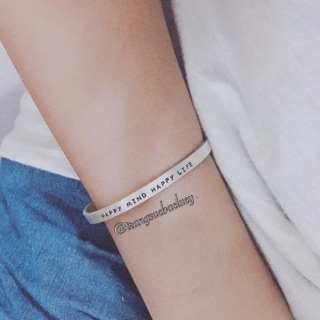 Vòng bạc khắc chữ - bạc Lucy