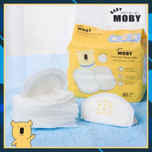 Miếng lót thấm sữa Moby mềm mại, khô thoáng cho mẹ (Hộp 60 miếng)