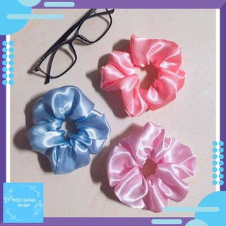 Cột tóc scrunchies vải lụa trơn bóng loại đẹp Hot trend
