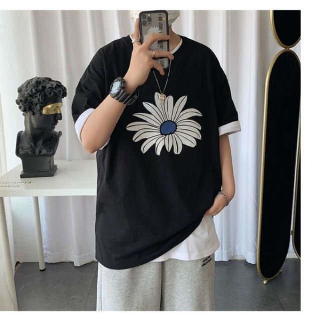Áo thun tay lỡ Unisex in bông dạng cặp