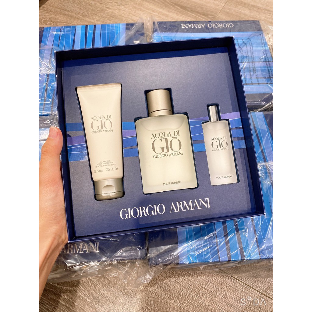 Set Nước Hoa ❣️FREESHIP❣️ Set Nước Hoa Giorgio Armani Acqua Di Gio 3 pcs ( EDT 100ml & EDT 15ml & Sữa tắm 75ml )