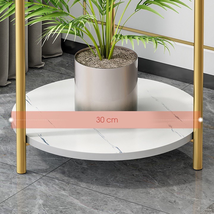 Kệ để chậu hoa cây cảnh phòng khách 2 tầng mặt gỗ sang trọng, kệ ban công để cây cảnh đa năng - Mã CH01