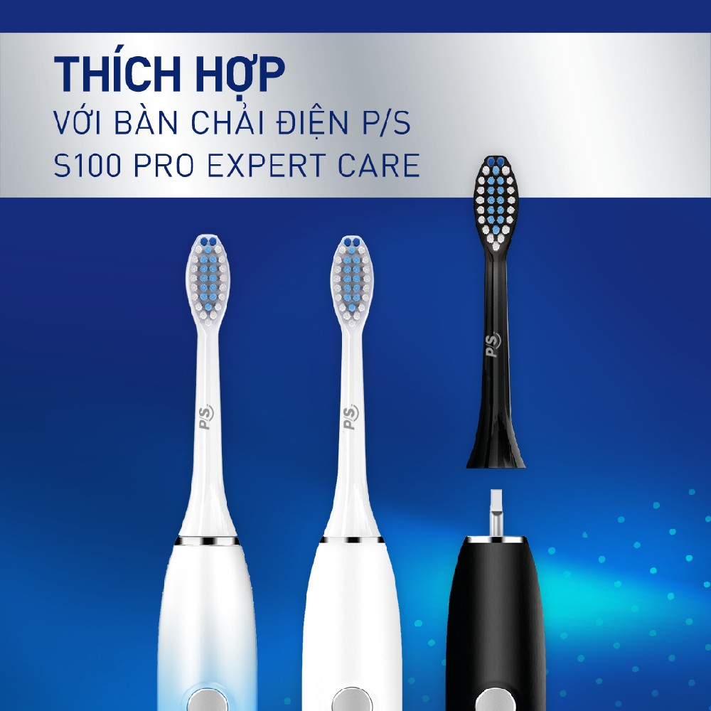 Bộ 2 đầu bàn chải điện P/S - Sạch Sâu Màu Đen (Thay đầu bàn chải mỗi 3 tháng)