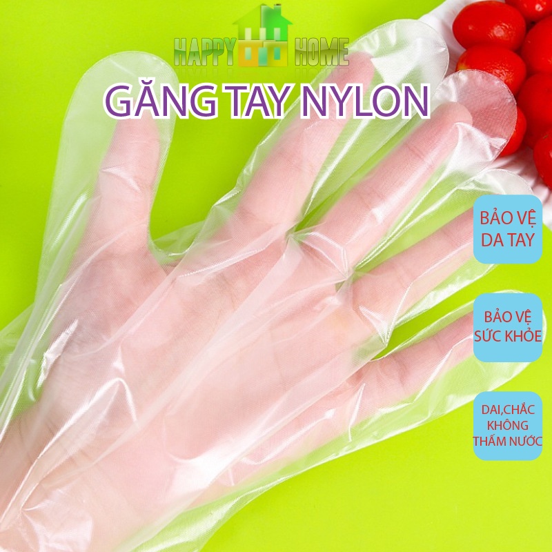 Set 100 Găng Tay Nilon PE Thực Phẩm Sử Dụng Một Lần Tiện Lợi Cho Nhà Bếp / Nhà Hàng
