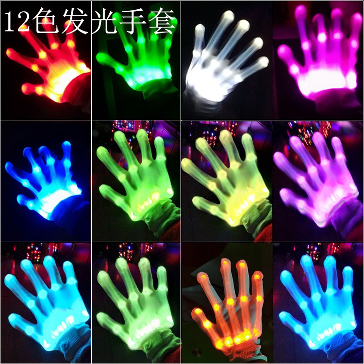 Găng tay led phát sáng lung linh đêm noel halloween trung thu lễ hội