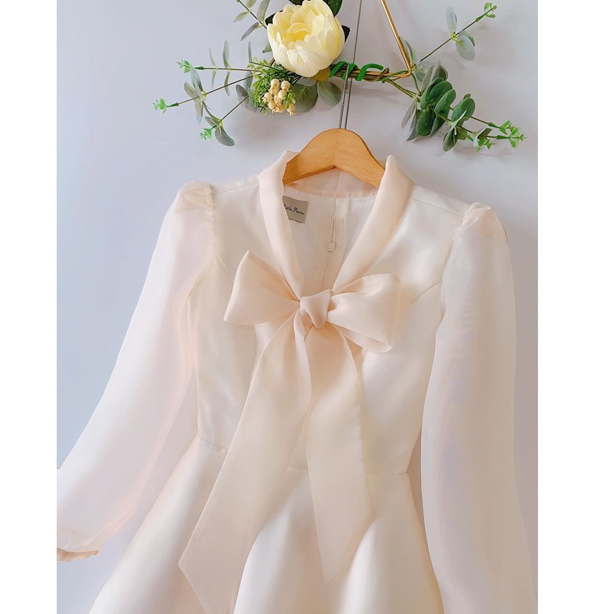 Đầm dự tiệc buộc nơ cổ dáng xòe sang trọng bậc nhất [KÈM ẢNH THẬT] | BigBuy360 - bigbuy360.vn