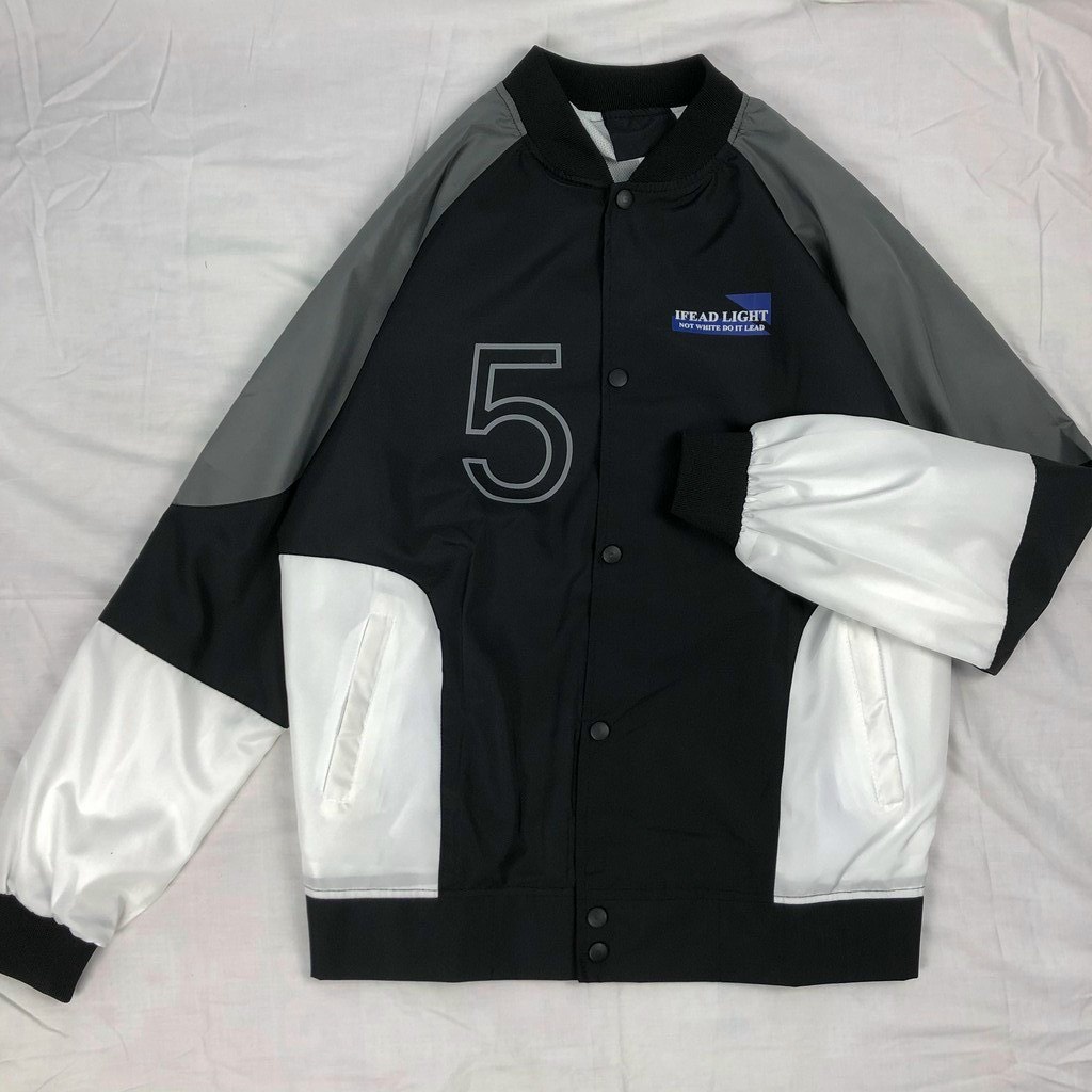 Áo Khoác Dù Bomber Phối Màu Thời Trang Phong Cách Hàn Quốc Logo Chữ S Dây Kéo Cực Đẹp