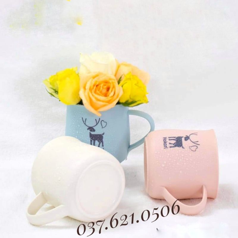 Cốc nhựa, cốc uống nước, cốc đánh răng 350ml có quai xinh xắn 6369