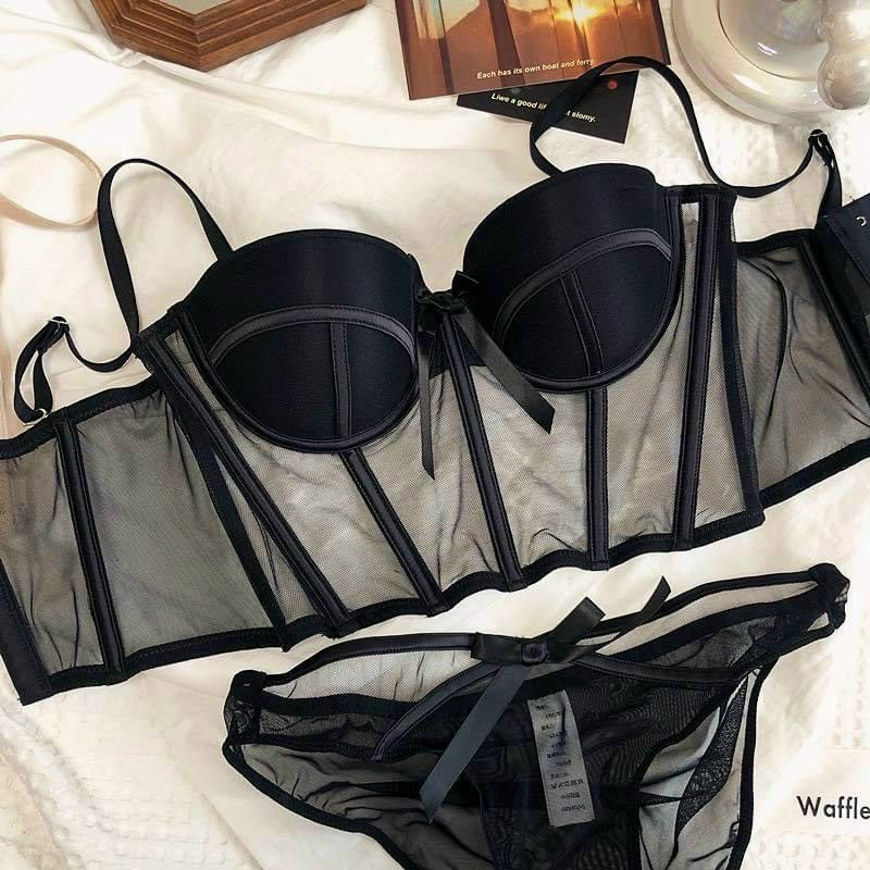 Áo Corset Đính Nơ SIÊU XINH, Có Gọng, Mút Nhẹ, Phong Cách Gợi Cảm Cổ Điển Cs22