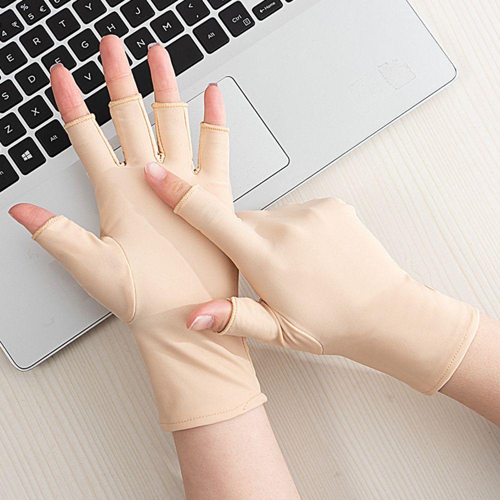 Mxbeauty găng tay nữ mùa hè đi xe đạp ngắn thời trang lái xe hai ngón găng tay lụa băng
