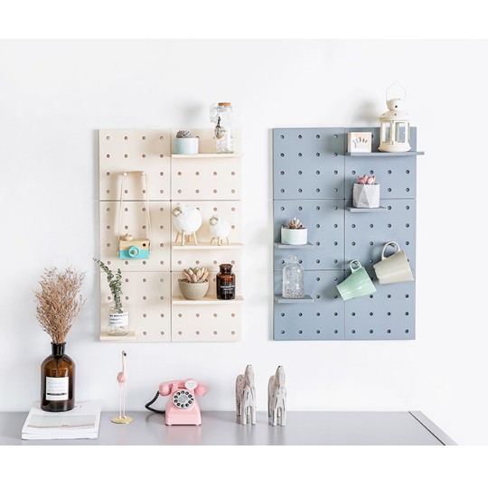 Giá Kệ Bảng Pegboard Mini Bảng Treo Lỗ Trang Trí Nhựa Cao cấp tấm nhựa có lỗ để trang trí kệ để trang trí