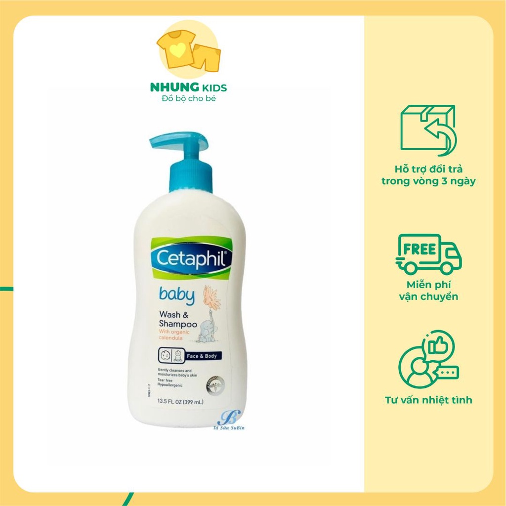 Sữa tắm cho bé Cetaphil Baby chiết xuất hoa cúc hữua cơ - Sữa tắm gội cho bé minisize 50ml