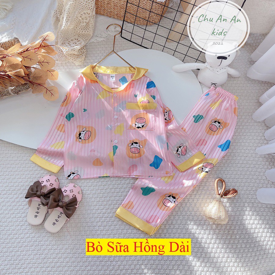 SIZE ĐẠI Bộ Mặc Nhà Pizama Lụa Cao Cấp Cho Bé Yêu - Họa Tiết Hót Trên Thị Trường