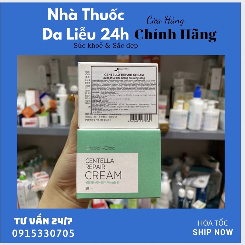 KEM RAU MÁ GOODNDOC CENTELLA REPAIR CREAM - Phục hồi da, giảm thâm nám, dưỡng trắng sáng, chống lão hóa
