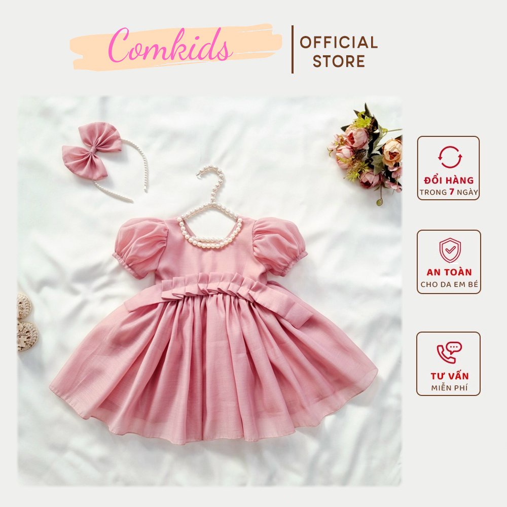 Váy Cho Bé Gái, Đầm Công Chúa Hồng Từ 3 Đến 18kg Tặng Kèm Bờm , Váy Trẻ Em - Hàng Thiết Kế
