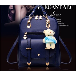 Ba lô nữ kèm móc khóa gấu T024