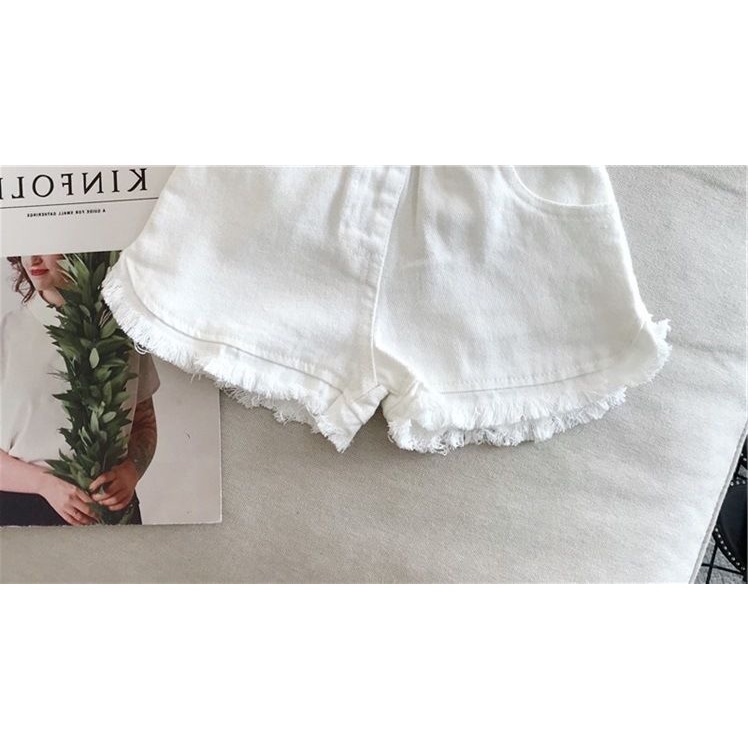 [Babycat] Hàng Có Sẵn Quần Short Jean Màu Trơn Phong Cách Hàn Quốc Nhật Bản Mới Mùa Hè Cho Bé Gái