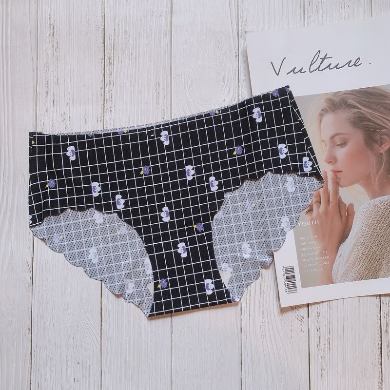 Quần Lót Nữ, Quần Chip Đúc Su Thun Lạnh Thông Hơi Không Đường May Họa Tiết - QL 015