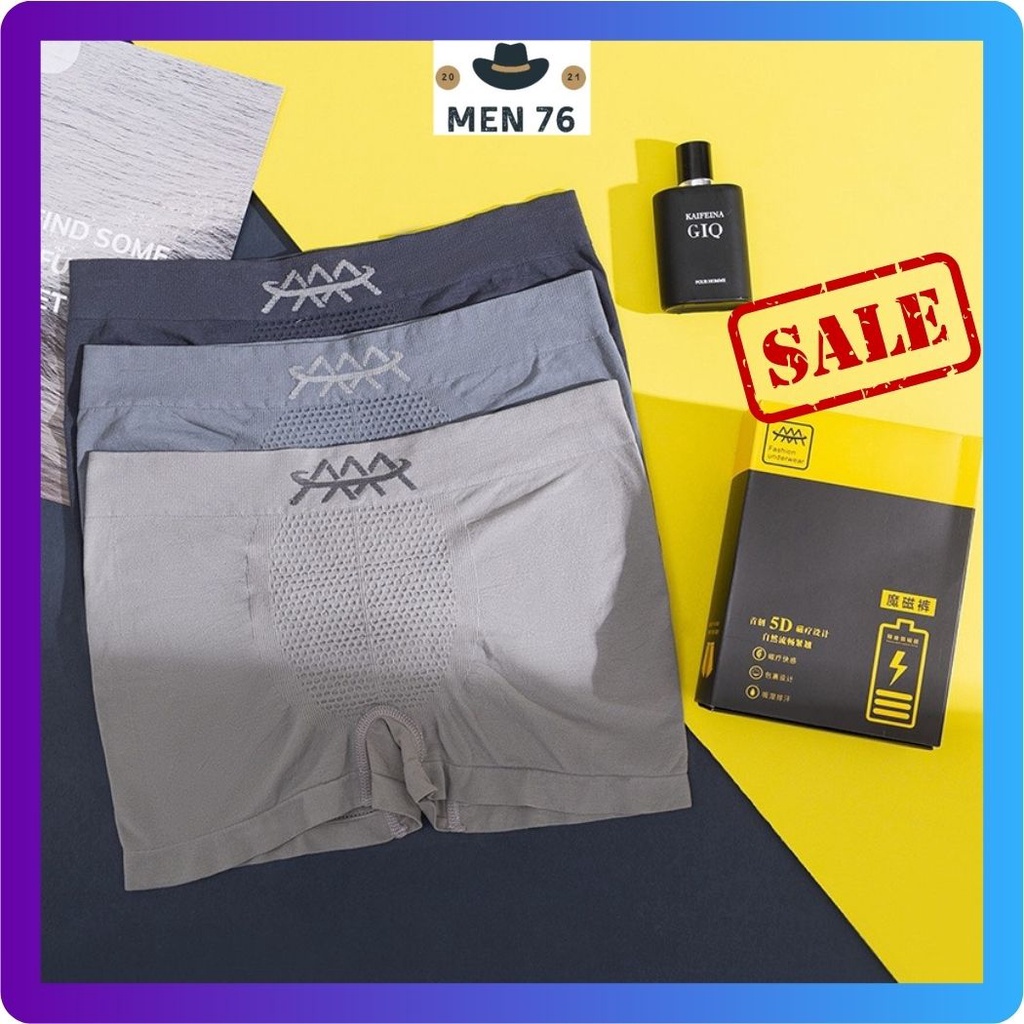 Quần lót nam quần lót nam cotton, quần sịp nam thun lạnh, đùi nam cao cấp co giản 4 chiều 45-70kg hộp 3 quần