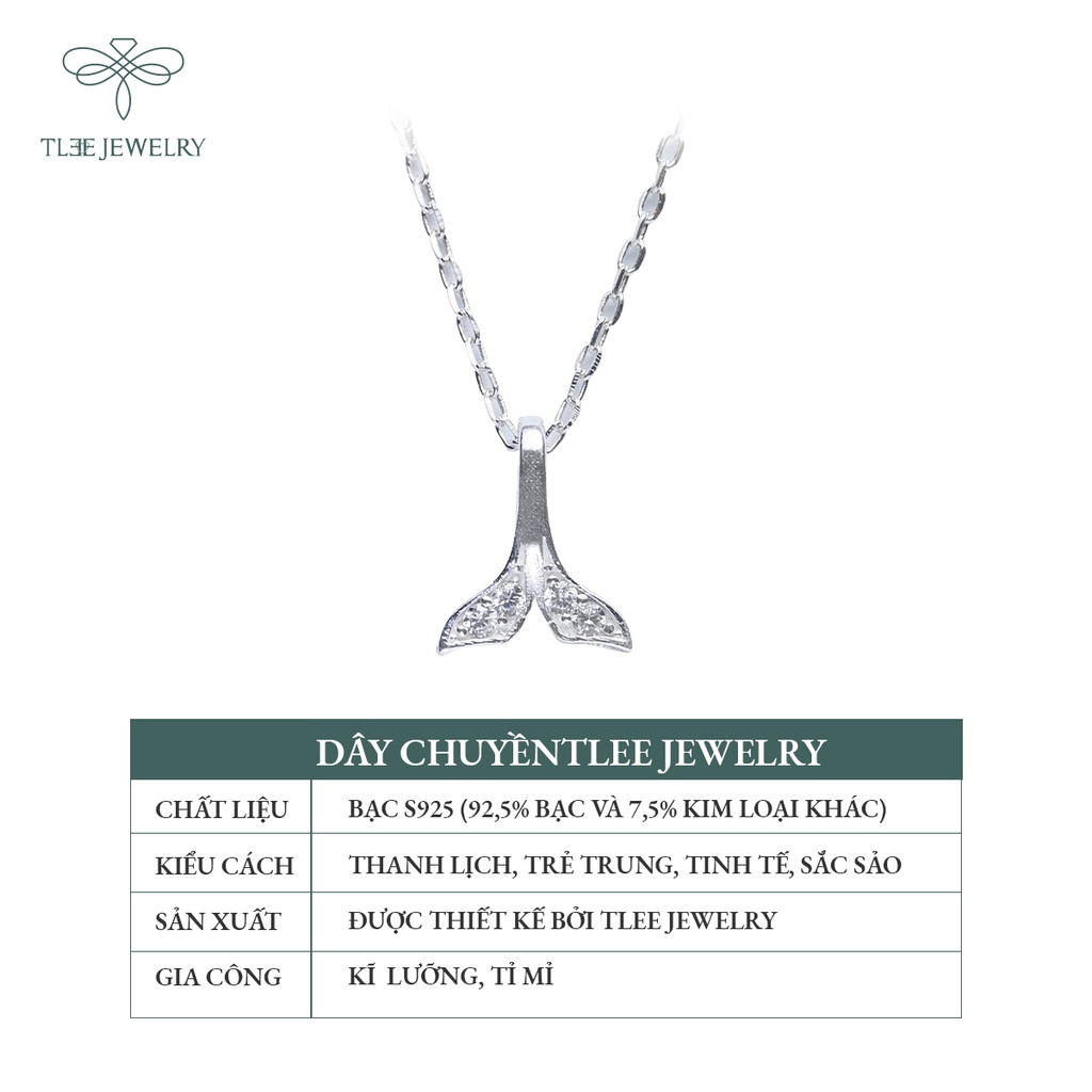 Dây chuyền bạc nữ TLEE mặt hình đuôi cá nạm đá lấp lánh NCJ D0106