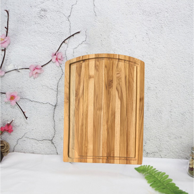 Thớt gỗ Teak cao cấp siêu cứng không mùn, chống nứt, có rãnh -Thớt gỗ kháng khuẩn hàng xuất khẩu Châu Âu