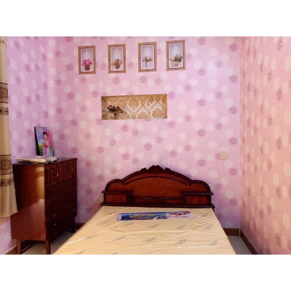 Giấy dán tường cẩm tú cầu hồng có keo sẵn khổ: 45x100cm/cuộn