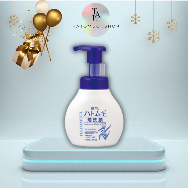 Sữa Rửa Mặt Tạo Bọt Hatomugi Facial whip 160ml Nhật Bản