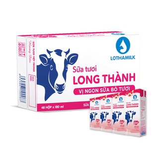 Sữa tươi tiệt trùng Lothamilk hương dâu 180ml ( Thùng 48 hộp x 12 lốc)